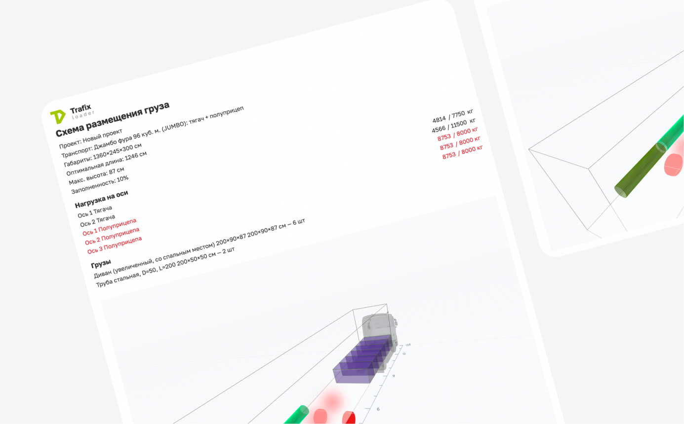 PDF-схема размещения груза — готовый план погрузки